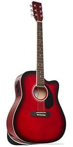 Ashthorpe Full-Size Thinline Cutaway Acoustic Electric Guitar Package with 10 Watt Amp - Natural