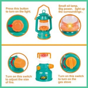 FUN LITTLE TOYS Pop Up Play Tent with Camping Gear and Tools Set, Outdoor Toys for Kids B07KKB4LFM