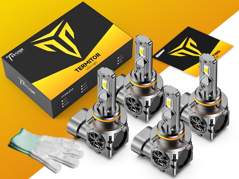 Termitor 9005 9006 Bulbs Combo, 110,000LM 1300% Ultra Bright, True 1:1 Mini Halogen Size, Plug and Play No Adapter, HB3 HB4 Fog Light Conversion Kits, 85000+ Hours Lifespan, Pack of 4