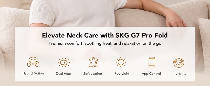HSA Eligible Heat and Vibration Cordless Travel Massager, Birthday Gifts Foldable Neck Massager for Office Home Car Travel SKG FSA G7 Pro Fold Neck Massager for Strain Relief Deep Tissue B0CR5YHBVC