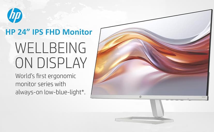 HP 24" 100Hz 300 nits IPS FHD (1920x1080) Monitor (Replaces M24f) w/Docztorm Hub USB Port Expander, Flicker-Free, Adjustable Tilt, 1x HDMI 1.4, 1x VGA, Black/Silver (2026 Latest Model)