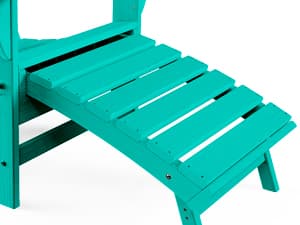 Ciokea Folding Adirondack Chair with Retractable Ottoman Fire Pit Patio Chair with Pull Out Foot Rest Weather Resistant Lawn Outdoor Lounge Chair with 2 Cup Holder (Grey)
