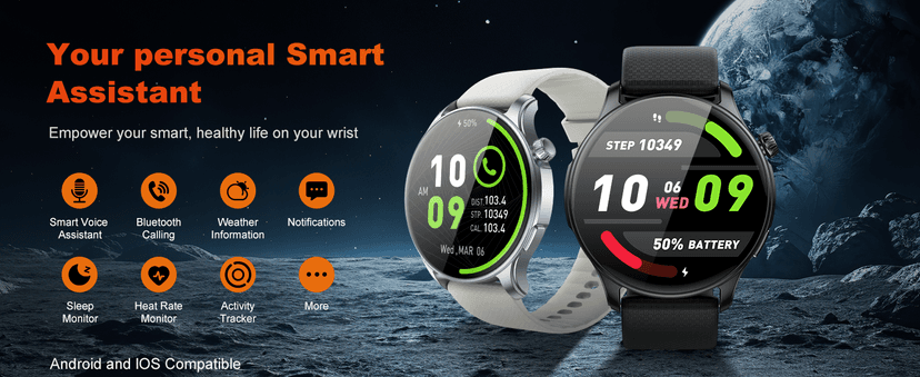 Smart Watch for Men Women Fitness: Waterproof Make Answer Call Digital Mens Watches Running Pedometer Step Tracker Smartwatch Android Phone iPhone Samsung Compatible Sleep SpO2 Heart Rate Monitor