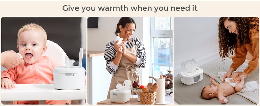 Wipe Warmer with Night Light, Fast and Even Heating, 4 Adjustable Temperature Modes, Baby Shower & Registry Must-haves, Grey Momcozy Baby Wipe Warmer, Innovative Spring Design,Large Capacity Dispenser B0FZKLFGJ1