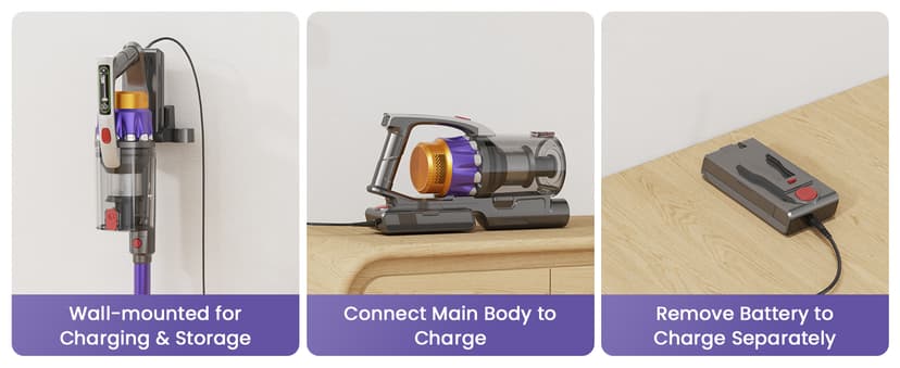 NADALY Cordless Vacuum Cleaner, 650W 55KPA 70Mins Vacuum Cleaners for Home, Anti-Tangle, Self-Standing Stick Vacuum Cordless Rechargeable, Lightweight Vacuum for Hardwood Floors/Pet Hair/Carpet