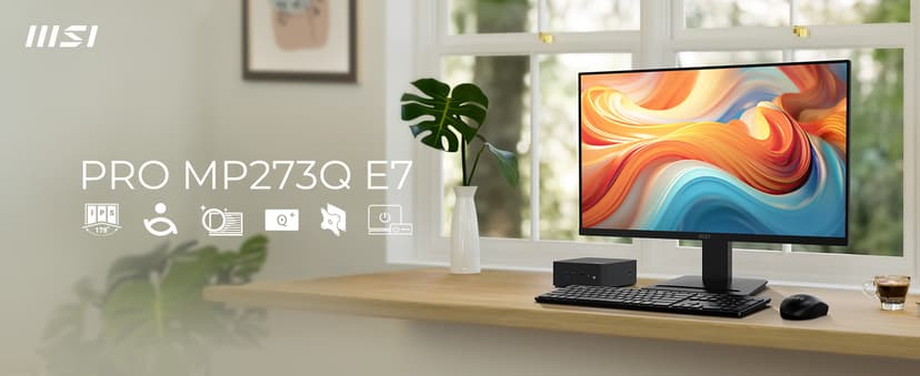msi PRO MP273Q E7 27-inch IPS 2560 x 1440 (QHD) Computer Monitor, 75Hz,Adaptive-Sync, HDMI, DP Port, VESA Mountable, Tilt, Speaker, 1ms, Black
