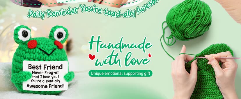 LEJIAJINW Friendship for Women Birthday Bestie BFF Sister, Birthday Gifts for Women Friends, Mini Cute Handmade Frog Positive Gift Ideas Christmas Thanksgiving Valentines Day for Her