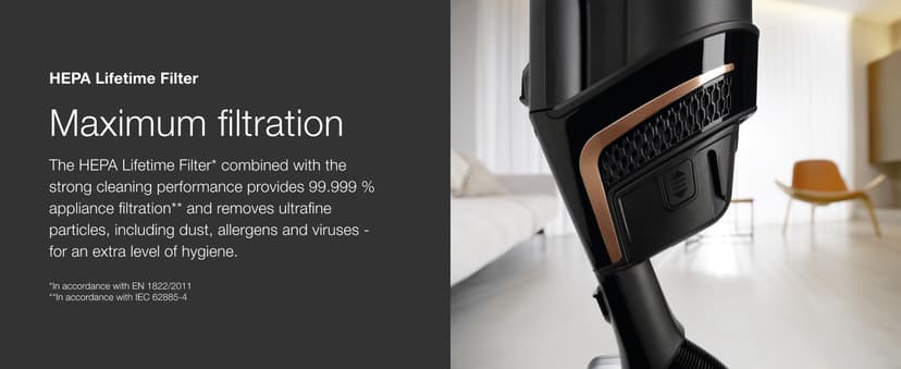 Miele Triflex HX2 Cat & Dog Cordless Stick Vacuum Cleaner, 60 min runtime, Obsidian Black / Rose Gold