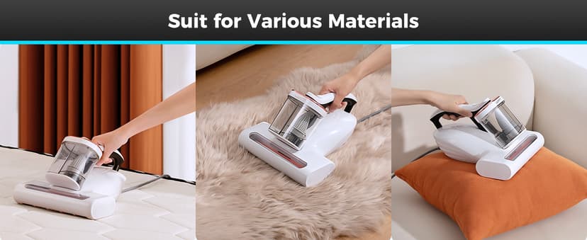 uwant Mattress Vacuum 450W 16Kpa 36000RPM/MIN Bed Vacuum with 149℉ Heating &Ultrasonic, Dual Dust Cup, Smart Display Screen Mattress Vacuums for Skin Health