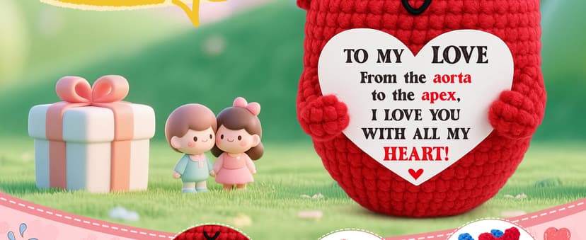 Mini Gifts for Him Her Couple Christmas Valentine’s Day To My Love Handmade Crochet Anatomical Heart Love Gift for Women Boyfriend Girlfriend Husband Wife Anniversary Christmas Valentines Birthday