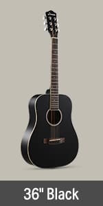 Donner 3/4 Acoustic Guitar Kit 36 Inch Dreadnought Acustica Guitarra Bundle for Beginner Adult Youth Travel With Steel String Spruce Wood Gig Bag Tuner Pickguard Right Hand