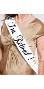 The Legend Has Retired Sash – Elegant Black and Gold Foil Legendary Sash for Both Women and Men & a Large Gold Safety Pin. Perfect for Retirement Parties