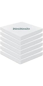 Frienda 6 Pack 2" X 20" X 20" Upholstery High Density Foam Cushion White Square Seat Replacement Cushion or Commercial Use Stuffing Craft Foam Couch Chair Padding DIY Projects
