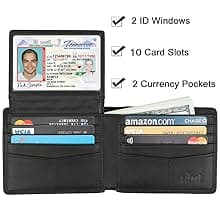 HIMI Wallet for Men-Genuine Leather RFID Blocking Bifold Stylish Wallet With 2 ID Window
