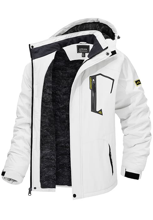 TACVASEN Men's Winter Ski Jacket Waterproof Snow Coats Snowboard Fleece Lining Jacket Warm Parka with Hooded