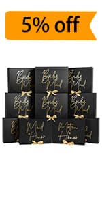 12Pack Black Gift Boxes with Lids, 12×9.8×3.1 Inch Groomsmen Proposal Box, Luxury Black Gift Box with Ribbon for Bridesmaid Box, Graduation, Christmas, Wedding, Birthday, Party
