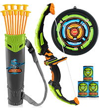 JOYIN Kids Bow and Arrow Set, LED Light Up Archery Toy Set with 9 Suction Cup Arrows, Target & Arrow Case, Indoor and Outdoor Hunting Play Gift Toys for Kids, Boys & Girls Ages 6-12