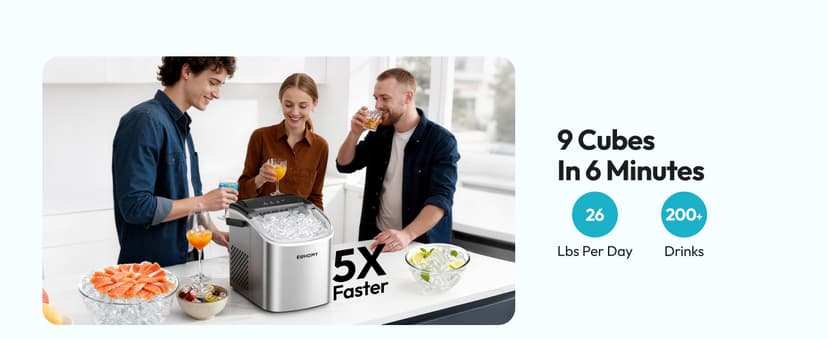 EUHOMY Ice Maker Machine