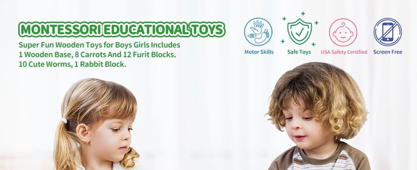 Toddlers Montessori Wooden Educational Toys for Baby Boys Girls Age 1 2 3 Year Old, Shape Sorting Toys 1st One First Birthday Girl Gifts for Kids 1-3, Wood Preschool Learning Fine Motor Skills Game