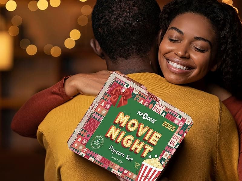 Movie Night Gift Baskets Popcorn Gifts for Christmas Holiday Gift Christmas Gift Sets, 5 Gourmet Popcorn Kernels and 5 Popcorn Flavoring, Non-GMO Popcorn Gifts - 10 Pack