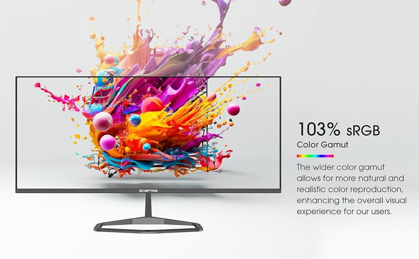 New! Sceptre 34-inch Prime Monitor 3440 x 1440 up to 115Hz 103% sRGB DisplayPort HDMI Build-in Speakers, Machine Black 2026 (E345W Series)