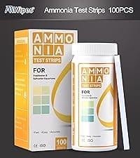 AAwipes Aquarium Ammonia Test Strips 8-in-1 |25 Strips | Quick & Accurate Water Testing Test pH, Carbonate, Alkalinity, Hardness, Chlorine, Nitrite, etc. (K02-25)