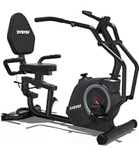 Recumbent Exercise Bike for Home Use, Quiet Recumbent Stationary Bikes for Adults & Seniors, 16-Level Resistance, Adjustable Seat, Supports 400LB, Pulse Sensors & LCD Display