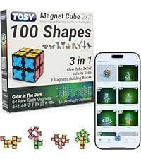 TOSY Magnet Fidget Spinner Mini - 8 Blocks, 3 in 1 Toy: Transformable Fidget Spinner, Infinity Cube, 2x2 Puzzle Cube, Christmas Stocking Stuffers Gift for Kids/Adults, STEM Sensory Stress Relief Toy