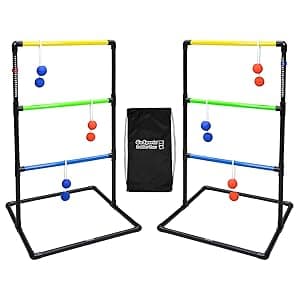 GoSports Ladder Toss Indoor & Outdoor Game Set with 6 Soft Rubber Bolo Balls and Travel Carrying Case - Choose Pro or Classic