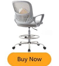 Sweetcrispy Home Office Managerial Executive Chair, Ergonomic Mesh Adjustable Swivel Mid-Back Chair with Comfortable Lumbar Support, Comfy Arms for Bedroom,Study,Student