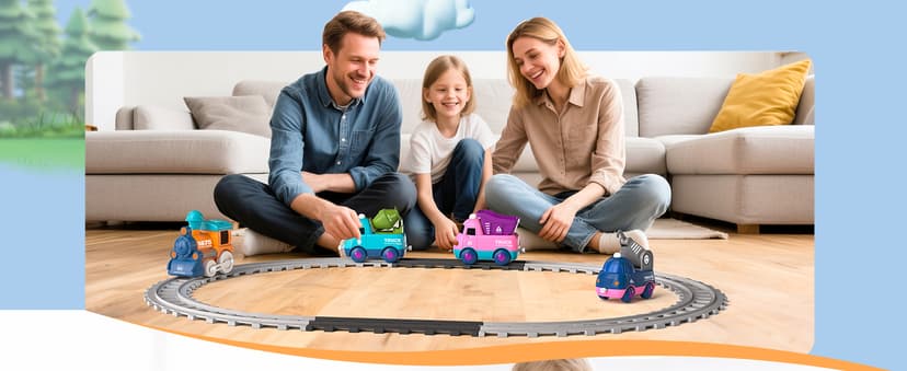 Train Set for Toddler Toys,Electric Train Toy for 3-5 Year Old Boy Gifts, Christmas Trains Set for Kids Ages 4-8 with Music, Light,Tracks,Kid Toys for 4 5 6 Year Old Boy Girl Christmas Birthday Gifts