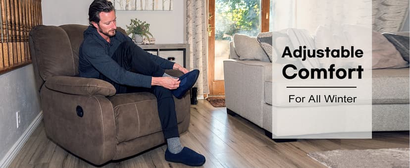 LongBay Men's Memory Foam Diabetic Slippers Comfy Warm Plush Fleece Arthritis Edema Swollen House Shoes