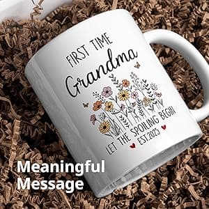 First Time Grandma Gifts, Promoted to Grandma Est 2025 Mug, Let the Spoiling Begin Cup, Soon To Be Grandmas Gift from Daughter, Pregnancy Announcement, Christmas or Grandmas To Be Mothers Day Gift
