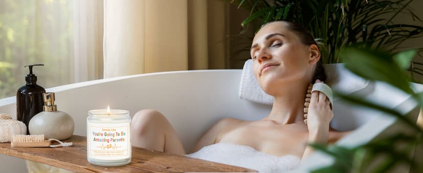 AceThrills Gender Reveal Gifts, New Parents Gift for Couples, Pregnancy Gifts for First Time New Mom Dad Gift - 7 Oz Lavender Scented Candle