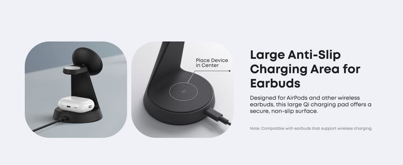 Anker MagSafe Charger Compatible, MagGo 3-in-1 Charging Station, Nano Charging Stand, Qi2 Certified 15W Magnetic Wireless Charger Dock, for iPhone17/16/15/14, Apple Watch,AirPods (Adapter Included)