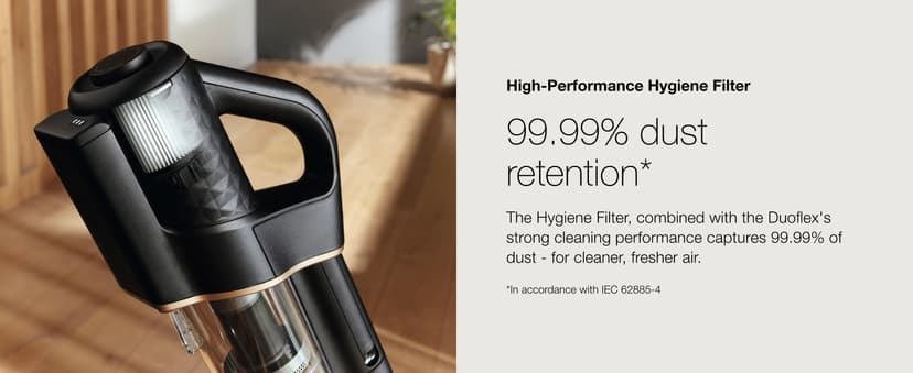 Miele Duoflex Vacuum Cleaner, Cordless and Bagless Multi-Use Flexible Stick Vacuum with Attachable MultiFloor Brush, in Brilliant White / Space Grey / Nordic Blue