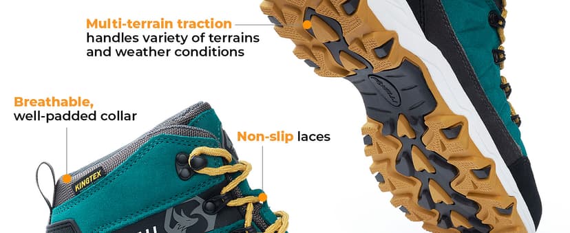 Foxelli Women’s Hiking Boots – Waterproof Lightweight Suede Leather Hiking Boots for Women with All-Day Comfort, Grip & Support for Trails, Travel & Outdoors