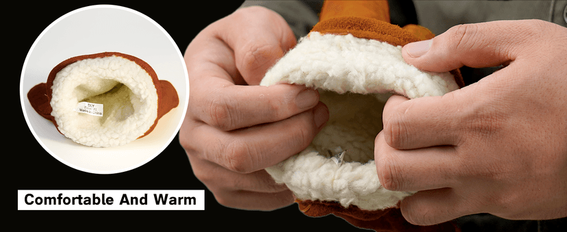 DLY Winter Work Gloves, Water-Resistant, Insulated, Puncture and Abrasion Resistant, Cowhide Durable gloves Warm Thick