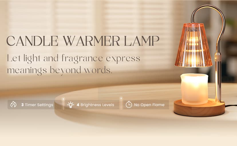 SnowBB Candle Warmer Lamp with Timer Dimmer, Adjustable Height, Birthday Gifts for Women Mom Friend Sister, House Warming Gift New Home Decor, Vintage Wax Melt Warmer, Christmas White Elephant Gifts B0FDWT6XTF