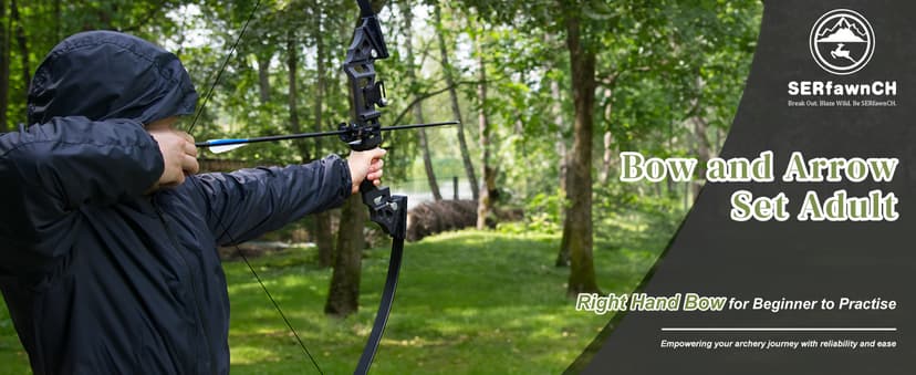 Recurve Bow and Arrow Set for Adults, 30–40lbs Right-Handed Archery Kit with Carbon Arrows & Accessories for Outdoor Target Practice
