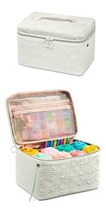 Crochet Bag Organizer - Knitting Bag - Yarn Storage Organizer - Yarn Bag for Crocheting - Yarn Holder for Crochet Accessories, Knitting Needles, Crochet Hooks, Crocheting & Knitting Gifts,