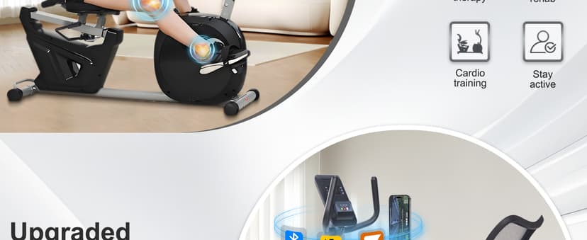 Recumbent Exercise Bike for Seniors - 400LB Weight Capacity Recumbent Bikes with Comfortable Seat, Pulse Sensor, 16-level Resistance, LCD Monitor