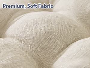 IASEAHK Chair Cushions, Memory Foam Dining Chair Cushions, Tufted Indoor Chair Pads, Set of 4, 16.5' x 16.5' x 3.5', Beige