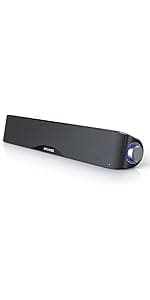 Nylavee Computer Speakers, Hi-Fi Stereo Computer Sound Bar with Bluetooth & 3.5mm Aux, USB/USB-C Powered for Desktop PC, Laptop & Monitor, Built-in Mic and Headphone Jack
