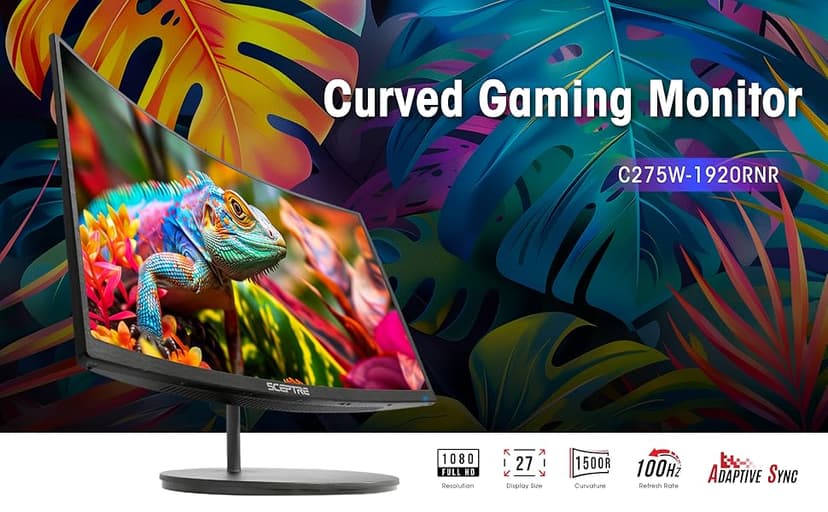 New! Sceptre Curved 27-inch Gaming Monitor 100Hz 1080p R1500 98% sRGB HDMI x2 VGA Build-in Speakers, VESA Wall Mount Machine Black 2026 (C275W-1920RN Series)