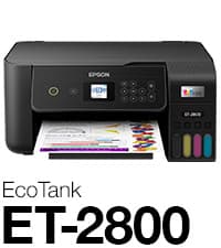 Epson EcoTank ET-2800 Wireless Color All-in-One Cartridge-Free Supertank with Scan and Copy, The Ideal Basic Home Printer - Black