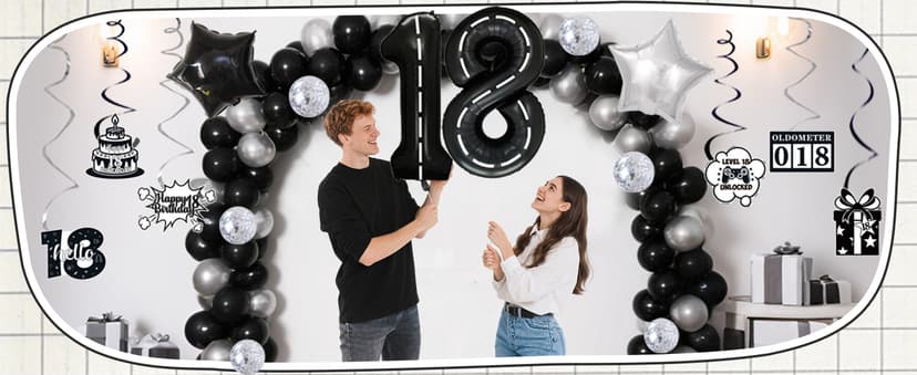Birthday Party Supplies, Black Birthdays Decorations (18th)
