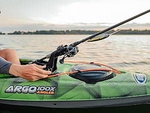 Pelican Argo 100X - Angler Sit in Fishing Kayak - Vapor Black Lime - Lightweight Stable - Ergoform™ Padded seat - 10 ft
