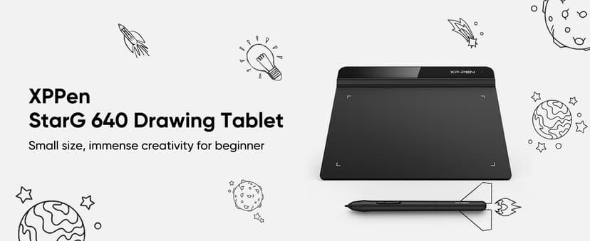 Drawing Tablet XPPen StarG640 Digital Graphic Tablet 6x4 Inch Art Tablet with Battery-Free Stylus Pen Tablet for Mac, Windows and Chromebook (Drawing/E-Learning/Remote-Working)