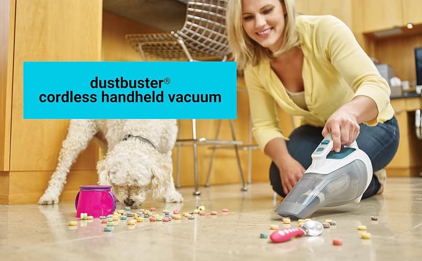 BLACK+DECKER dustbuster Cordless Handheld Vacuum, Portable Vacuum for Car and Home Rechargeable, Powerful Suction, Wide Mouth (HHVI315JO42)